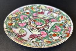 Chinese Famille Rose Medallion Demitasse Cups & Saucers Set of 8 Hand Painted