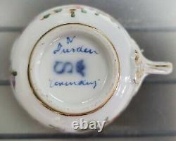 Circa 1900 German P. Donath Dresden Silesian Porcelain Demitasse Cup and Saucer