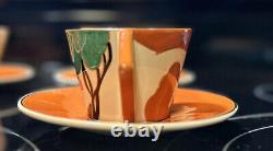 Clarice Cliff Art Deco Cup Saucer Set Autumn Pattern Metropolitan Museum 1993