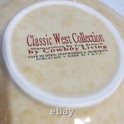 Classic West Collection By Cowboy Living Porcelain Cups And Saucers Set Of 4