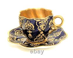 Coalport England Collectible Cups Saucers Cobalt Blue Gold Porcelain Lot