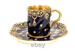 Coalport England Collectible Cups Saucers Cobalt Blue Gold Porcelain Lot