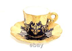 Coalport England Collectible Cups Saucers Cobalt Blue Gold Porcelain Lot