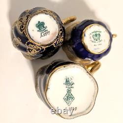 Coalport England Collectible Cups Saucers Cobalt Blue Gold Porcelain Lot