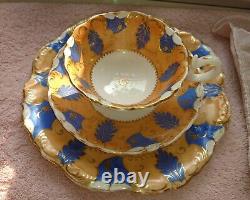 Coalport England Porcelain Trio Cup & Saucer (5 Pcs) c. 1840