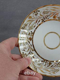 Coalport Hand Painted Hops Gold Vine Hamilton Flute Tea Cup & Saucer 1800-1805 B