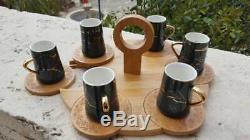 Coffee Set Cup Saucer Espresso Porcelain Tea Cups 6 Turkish And Saucers Arabic