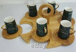 Coffee Set Cup Saucer Espresso Porcelain Tea Cups 6 Turkish And Saucers Arabic