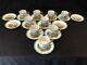 Copeland Spode Herring Hunt Green 9 Cups And 13 Saucers Fox Hunting