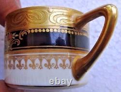 Cup Saucer Gold Gilding Pirkenhammer Czechoslovakia Vintage Porcelain Decorative