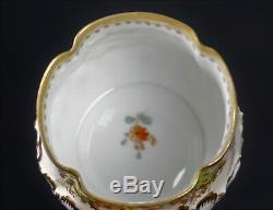 DRESDEN LAMM Hand Painted Gold Green Porcelain Cup and Saucer GORGEOUS