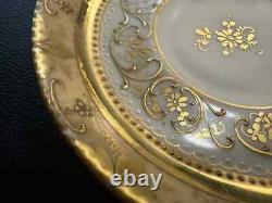 Dresden 369w demitasse Saucer with Golden encrusted floral pattern 3.8 Diameter