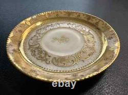 Dresden 369w demitasse Saucer with Golden encrusted floral pattern 3.8 Diameter