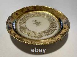 Dresden 369w demitasse Saucer with Golden encrusted floral pattern 3.8 Diameter