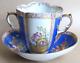 Dresden Augustus Rex Porcelain Quatrefoil Cup & Saucer Watteau/floral (10941)