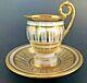 Dresdenrichard Klemm Empire Style Porcelain Gilt Chocolate Cup & Saucer! C1900