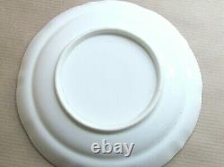 ENGLISH PORCELAIN DIVIDED HANDLE LEAF TERMINALS CUP AND SAUCER C1860 (Ref5644)