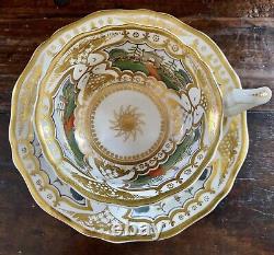 Early 1800s Ridgeway Coalport Porcelain Cup & Saucer Chinoiserie Hand Painted