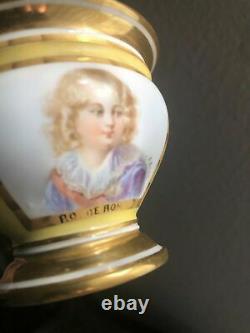 Early 19th C. Empire SEVRES Portrait Cup Saucer Porcelain Napoleon Roi de Rome