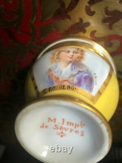 Early 19th C. Empire SEVRES Portrait Cup Saucer Porcelain Napoleon Roi de Rome