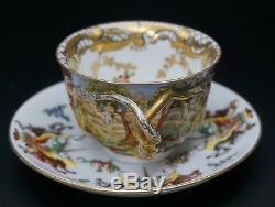 Early Antique Capodimonte Porcelain Cup And Saucer Twisted Handle B