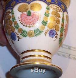 Elegant Antique Russian Old Paris 18th C. Hand Painted Porcelain Cup & Sauce
