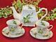 Empress Lily Of The Valley Teaset 42oz Teapot, Two Cups And Saucers Usa Made