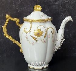 Enameled Gold Limoges Porcelain Coffee Set32 Pcpot Creamer Sugar Cups Saucers