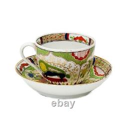 English Hand Painted Porcelain Cup & Saucer Dragon in Compartment 19th century