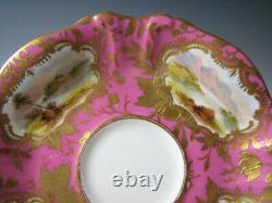 English Porcelain Cup & Saucer Antique withHand Painted Countryside Views