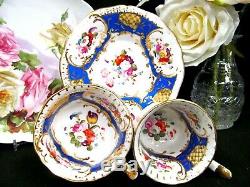 English Porcelain Yates 1825 tea cup and saucer trio painted floral teacup rose