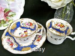 English Porcelain Yates 1825 tea cup and saucer trio painted floral teacup rose