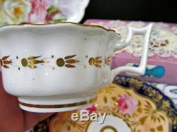 English Porcelain Yates 1825 tea cup and saucer trio painted teacup pink rose