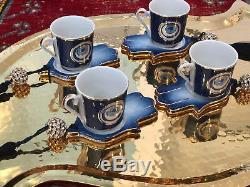 Evil Eye Turkish Coffee Set, Free Shipping, Porcelain Luxurious Coffee Set
