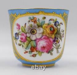 Exhibition Gold Medal Paris Porcelain Sevres Cup & Saucer With Flowers