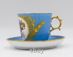 Exhibition Gold Medal Paris Porcelain/Sevres H. P. Cup & Saucer, Circa 1850