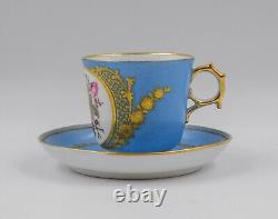 Exhibition Gold Model Paris Porcelain / Sevres H. P. Cup & Saucer, C. 1850