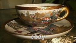 Exquisite Antique Satsuma Cup & Saucer Meiji Period Japan