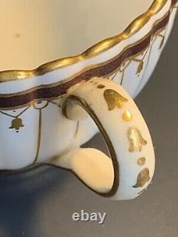 Extremely Rare 19th C Mintons Butterfly Cup saucer Plate Trio Painted Gold G2771
