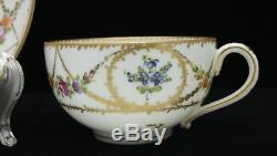 Fine & Rare Swiss Nyon Porcelain Cup & Saucer 1781-1813 Neoclassic Period
