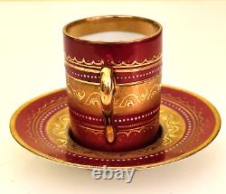 Fine Royal Vienna Hand Painted Gilt Porcelain Cabinet Cup & Saucer