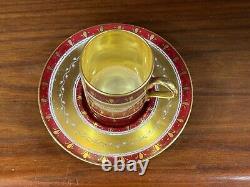 Fine Royal Vienna Style Hand Painted Gilt Porcelain Cabinet Cup & Saucer, Signed