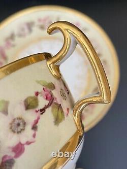 Flight Barr Worcester Yellow Cherry Blossom Tea Cup Saucer Can Trio C. 1813-1840