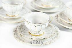 Four pieces X form Meissen porcelain cups and saucers