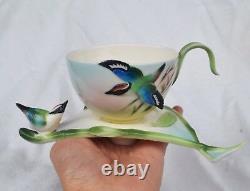 Franz Bamboo Cup and Saucer, Franz Porcelain Collectable, Bamboo Porcelain Cup