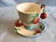 Franz Cherry Design Porcelain Cup/saucer Set Fz00181 2003 Nib Withmatching Spoon