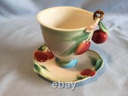 Franz Cherry Design Porcelain Cup/Saucer Set FZ00181 2003 NIB withmatching spoon