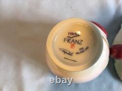 Franz Cherry Design Porcelain Cup/Saucer Set FZ00181 2003 NIB withmatching spoon