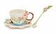 Franz Porcelain Cup, Saucer & Spoon Set Begonia
