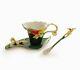 Franz Porcelain Cup, Saucer & Spoon Set Brilliant Blooms Canna Lilly